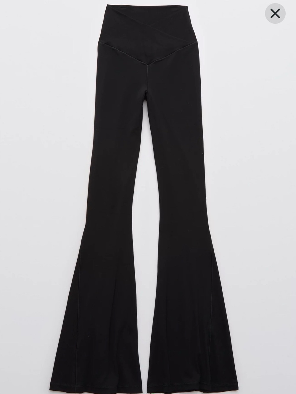 aerie Black High-Waist Flared Ponte Pants